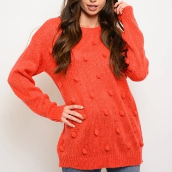 Three Cheers Pom-Pom Knit Loose-Fit Sweater - Picture 4 of 8